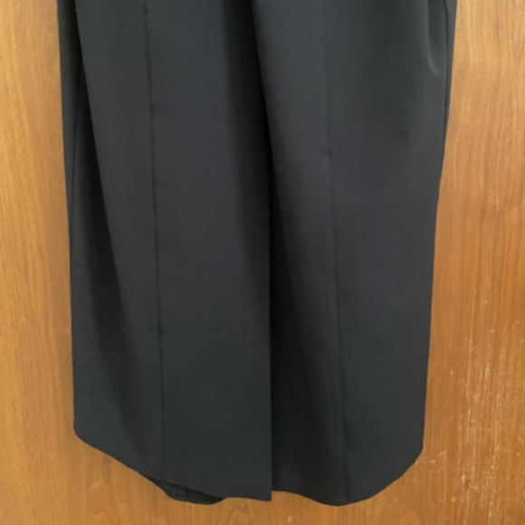 EUC Cinq a Sept Black McKenna Midi Dress Twist Front Slit - Picture 9 of 12